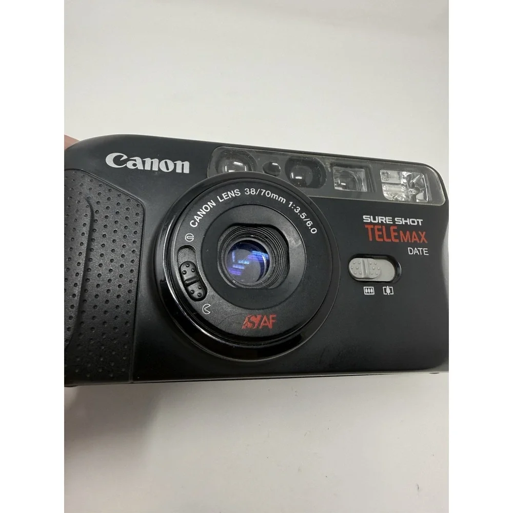 Canon Sure Shot Telemax Date 35mm Film Camera Tested Working New Battery & Case.